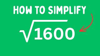 How to Simplify √1600