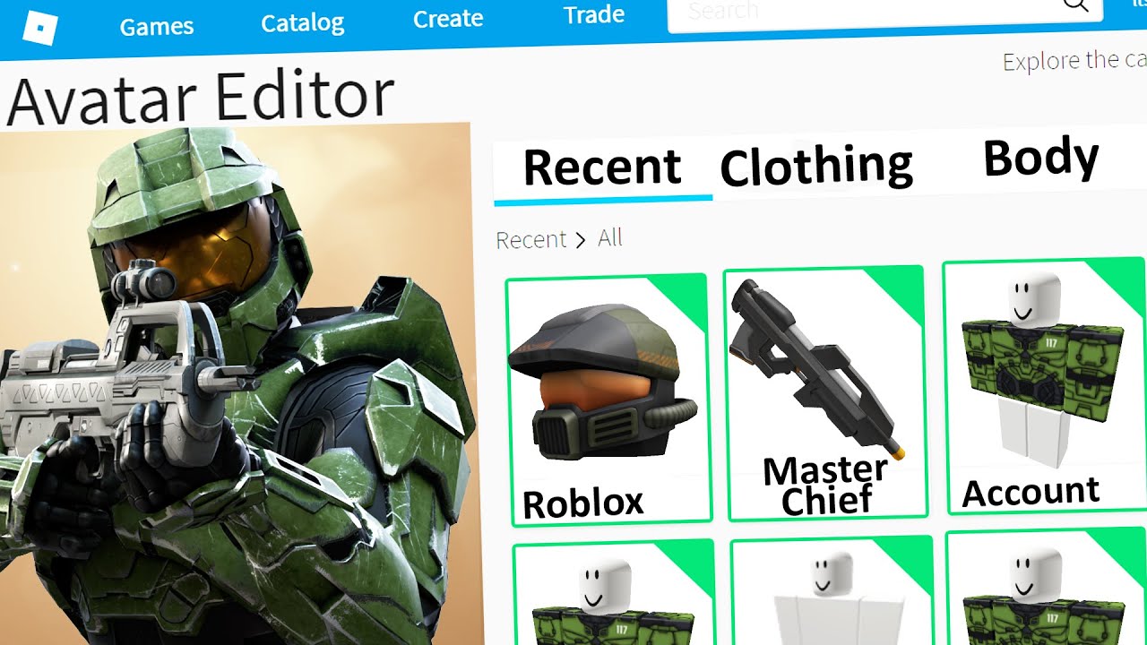 Making Master Chief A Roblox Account Youtube - roblox halo catalog