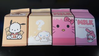 ☕🍰Opening Sanrio Milk Carton blind box 2 ☕🍰DIY Sanrio blind bag tutorial