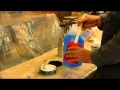 Spraying latex paint with a HVLP paint gun. Spraying latex paint with a HVLP paint gun.