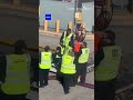 Passenger opens emergency door and slides down