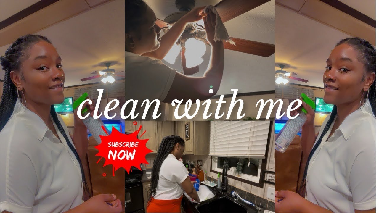 ✨New Video✨MOTIVATING CLEAN WITH ME| Kitchen Reset & Ceiling Fan Dust-Off
