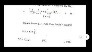 Sem-4 BBMKU paper-9 session 20-23 question paper Riemann integral analysis
