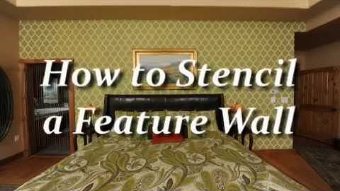 How to Stencil a Feature Wall Using a Wall Stencil by Cutting Edge Stencils. DIY accent wall decor.