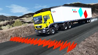 Cars Trucks vs Traffic Spikes #4 | BeamNG.DRIVE screenshot 3