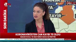 Üsten 75. Ölüm Toplam Vaka Sayısı 3629A Yükseldi