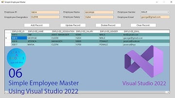 How to Create a Simple Employee Master Application using Visual Studio | VB .Net with SQL Server DB