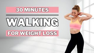 🔥30 MIN WALKING CARDIO WORKOUT🔥Intense Full Body Fat Burn at Home🔥NO JUMPING🔥KNEE FRIENDLY🔥