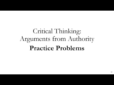 Arguments from Authority Practice Problems