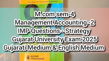 Management Accounting Essay IMP | M.com sem-4 | Gujarat University Exam 2025 | Gujarati & English