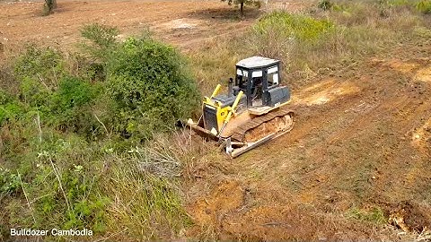 New Project!! Shantui Dozer Motivates Using His Technical Skills To Clearing Forest Small Work Fast