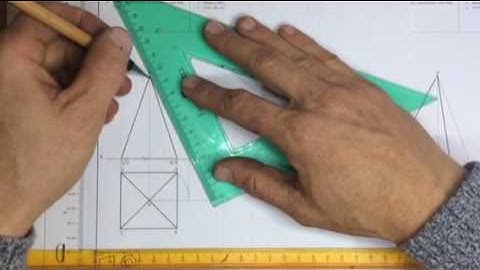 Development drawing of a pyramid