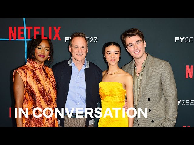 Corey, India, and Nicola with some creators and fans at Netflix