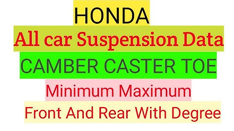 Honda All Car Suspension Data For Alignment Machine | Honda ki Sabhi Gadiyo ka Alignment Data