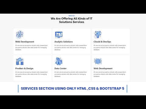 Responsive Services Section Using Only HTML ,CSS & BOOTSTRAP 5 || Aditya Jangir