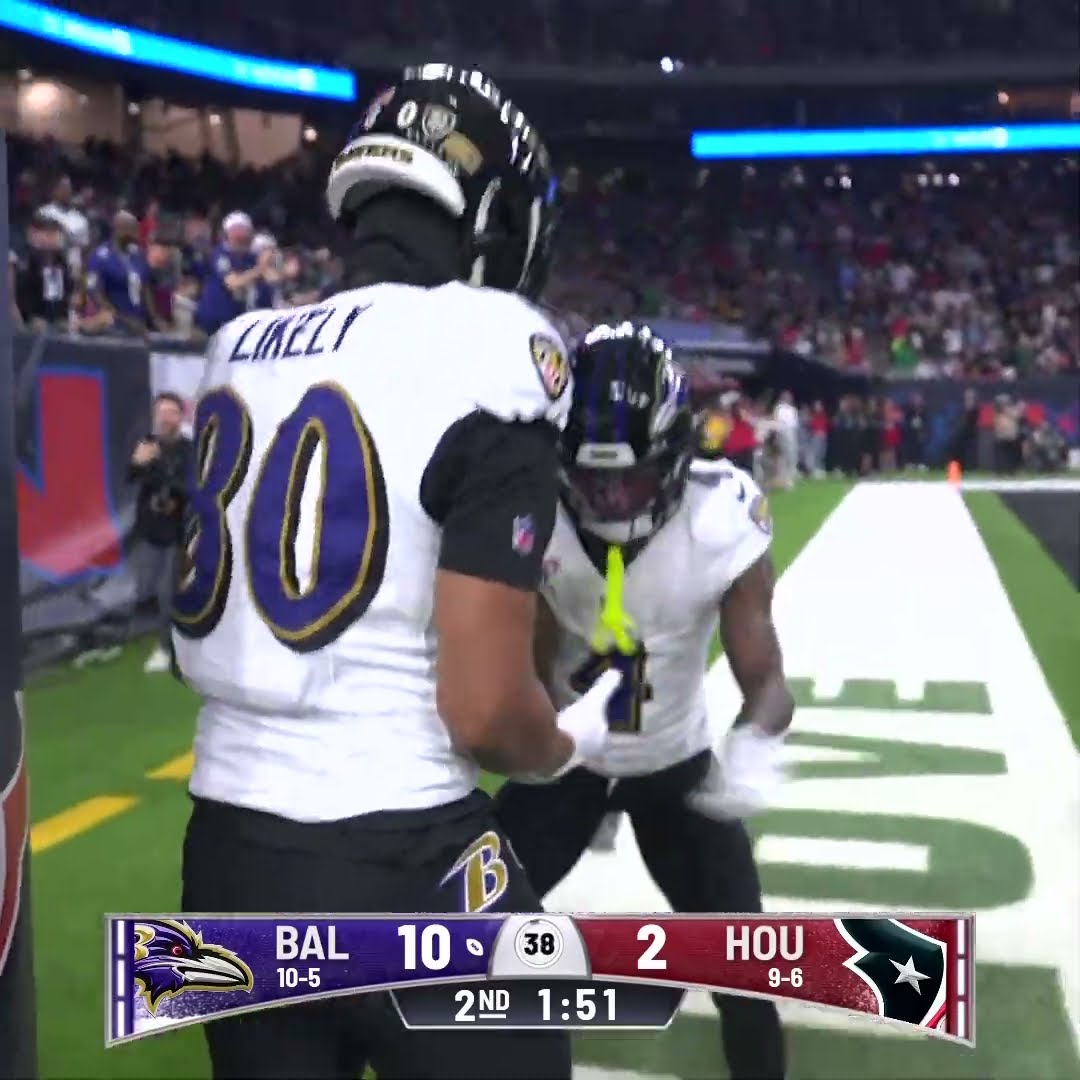 Isaiah Likely catches for a 9-yard Touchdown vs. Houston Texans