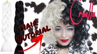 CRUELLA  DE VIL HAIR TUTORIAL