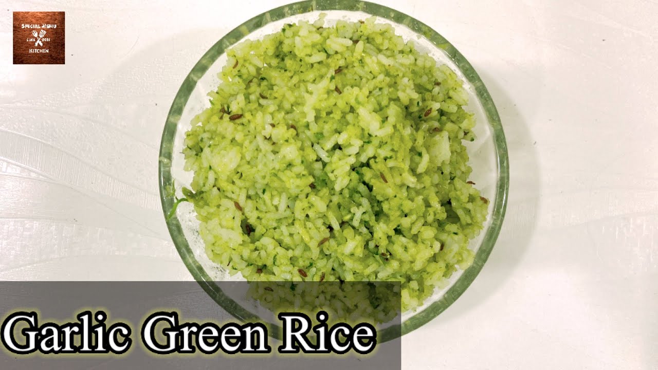 Garlic Green Rice Leftover Rice Recipes Garlic Rice Green