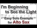 Im beginning to see the light  easy solo example for alto sax