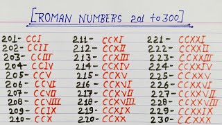 Roman numerals 201 to 300 || Roman number 201 to 300 || Roman ginti 201 se 300 Tak