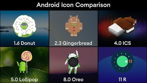 wow Android Google Apps Icons 1.6 vs 2.3 vs 4.0 vs 5.0 vs 8.0 vs 11 icon Comparsion
