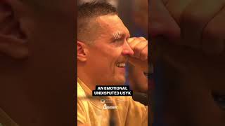 😢 Usyk in tears at his postfight after beating Fury as he gets emotional discussing his late father