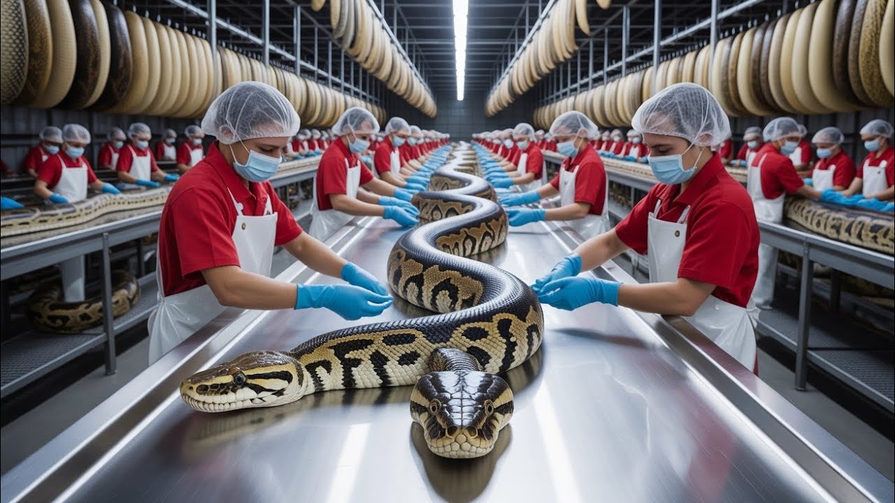 👉 Inside the Snake-Leather Factory 🐍 | From Raw Snake Skin to Luxury Jacket