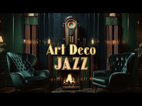 Art Deco Fireplace Ambience W Jazz Relaxing Music
