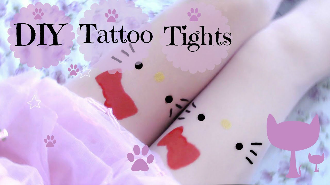 DIY Tattoo Cat Tights for Summer - Hello Kitty (Easy) 