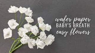 How to make Baby's breath (Gypsophila) flowers using wafer paper | NO CUTTERS | Anna Astashkina