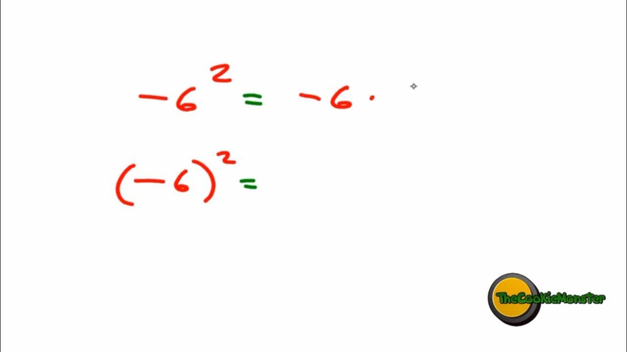Squaring Negative Numbers with Parentheses YouTube