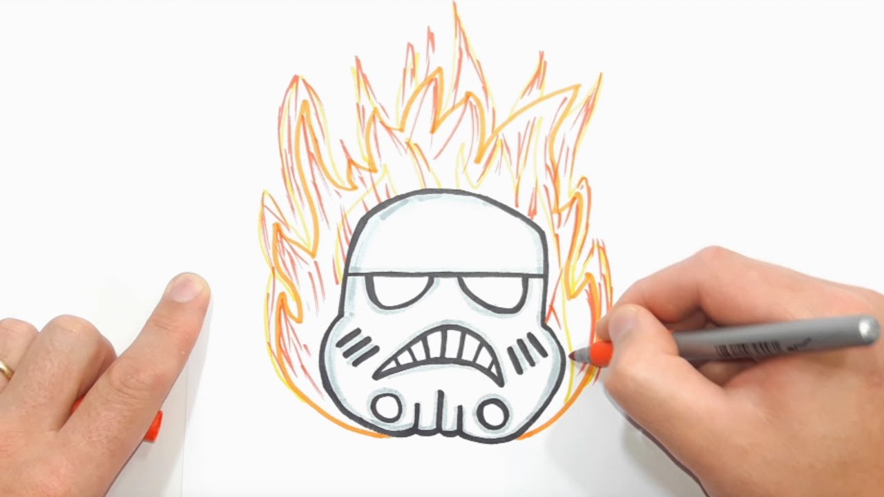 Como Desenhar Mascara Pegando Fogo