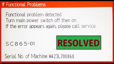 Ricoh Error SC 865-01 removed