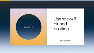 Use Sticky & Pinned position with Wix Studio