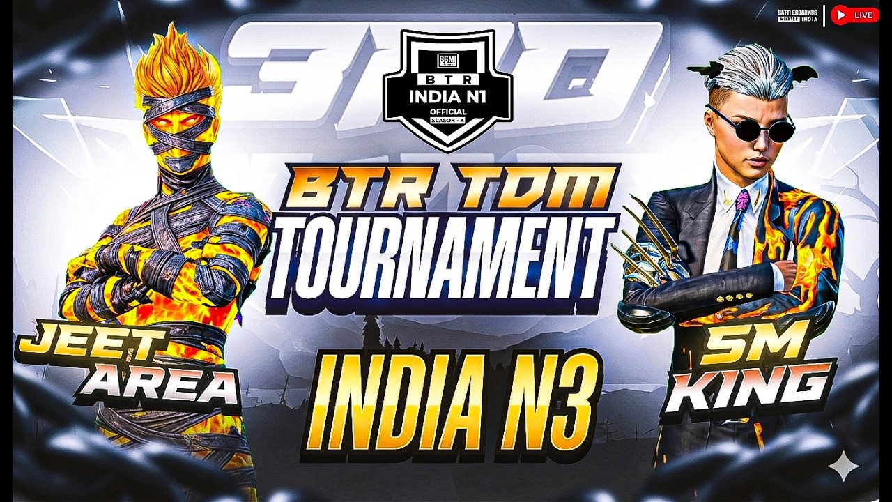 BTR INDIA N1 | INDIA N3 | 1V1 TDM TOURNAMENT | BGMI LIVE | BTR RANGER ...