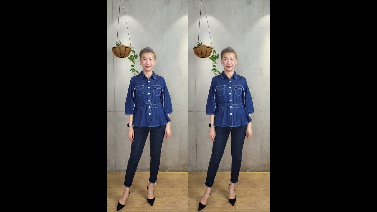 Denim peplum tops ( Code: JTP63 ) - YouTube