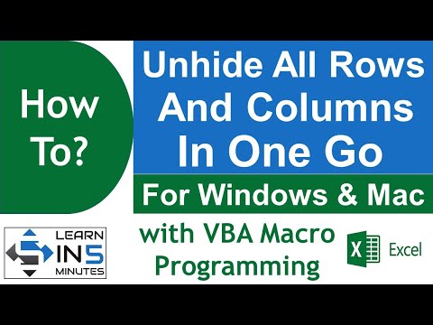 How to unhide all rows and columns in one go using VBA in Excel