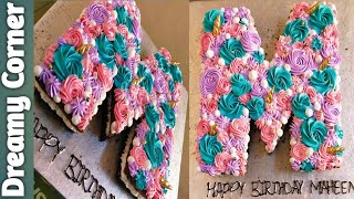 Alphabet Cake/how to make M letter Cake