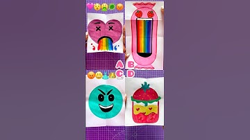 🌍🎨 Fun Emoji Face Drawing Challenge! 😂🤯🍓🐰 #Shorts #Art #drawingChallenge