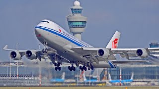 39 HEAVY TAKE OFFS | A380, B747F, A350, B777, A330 | Amsterdam Schiphol Airport Spotting