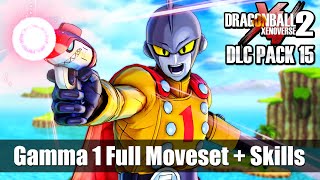 (DLC 15) New Gamma 1 Full Moveset \& Skills! - Dragon Ball Xenoverse 2 Super Hero Pack 1 Gameplay