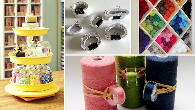 CRAFT STORAGE DIY THREAD SPOOL ORGANIZATION: Dollar Store DIY 