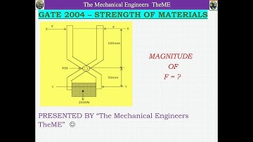 GATE 2004  Strength of Materials  solved problem 3  simple stresses and strains -  :)