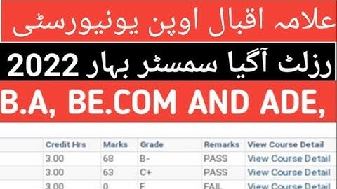 Aiou how to check results semester spring 2022||aiou how to check results B.A B.Com, ADE||