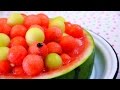 Watermelon & melon balls cake スイカとメロンのケーキ