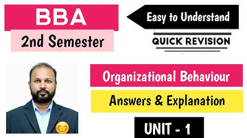 Organizational Behaviour Unit 1 Quick Revision 2025 BBA II Semester 2nd Sem OB Imp Gunshot Damsure