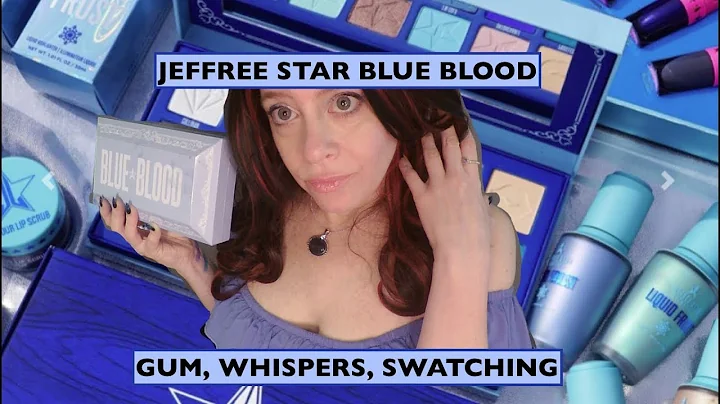 ASMR JEFFREE STAR BLUE BLOOD PALETTE. Gum Chewing, Whispers, Tapping, Swatching