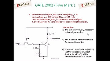 Problem on DTL Logic Gate - GATE 2002 ECE (5 Mark) - (Electronic Devices) - (www.egate.ws)