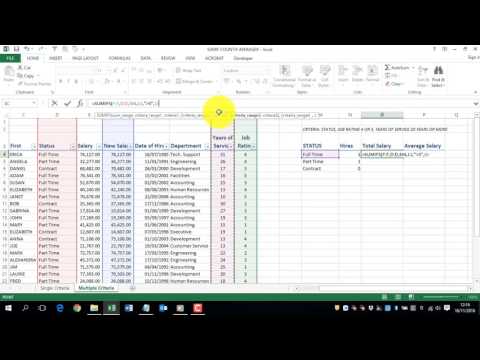 Excel 2013 COUNTIF AVERAGEIF SUMIF