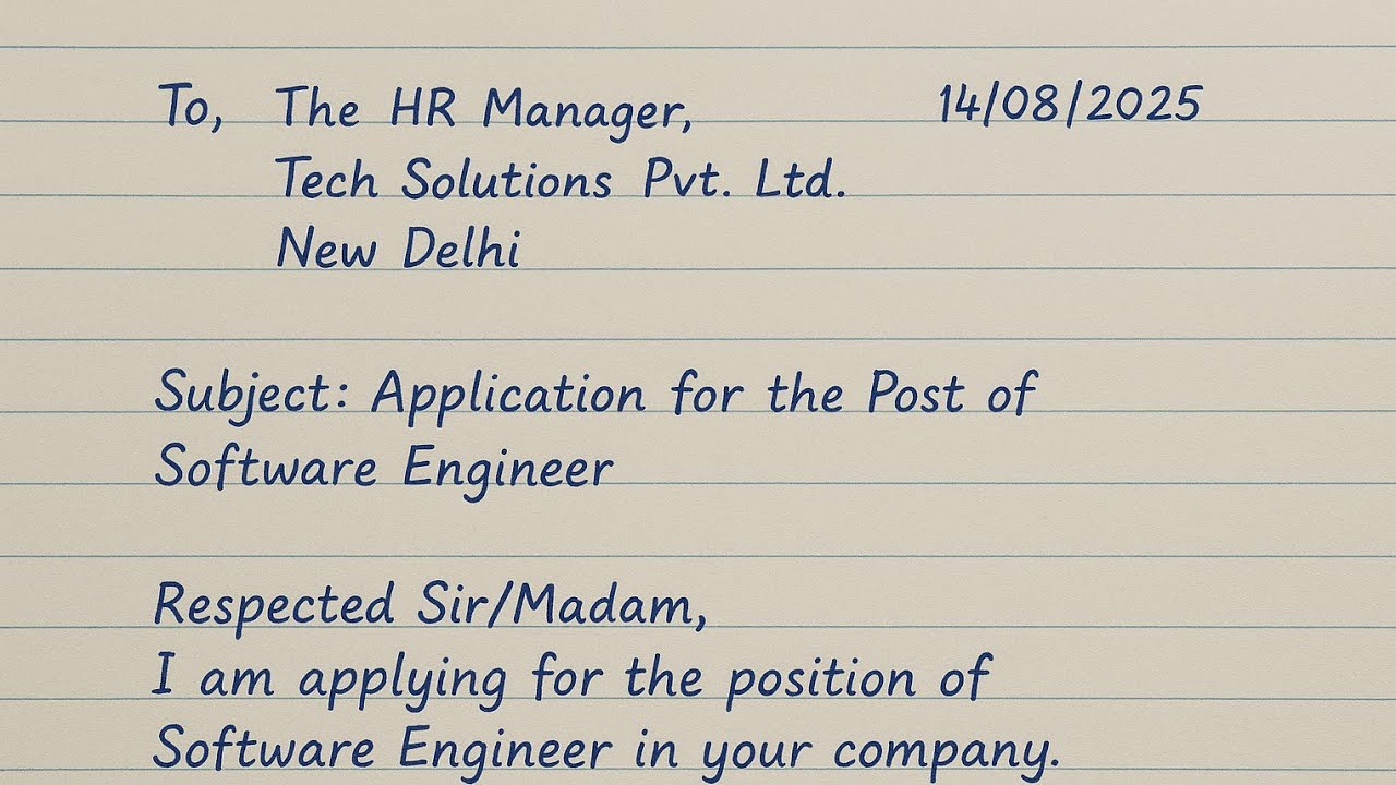 👉 Job Application for Software Engineer | Application Letter Writing in ...